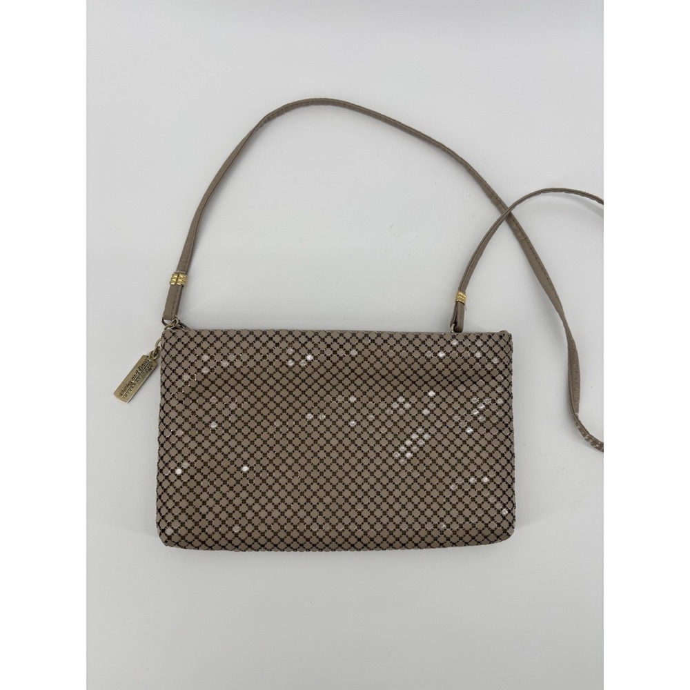 Vintage Whiting and Davis Mesh Crossbody Bag Evening Clutch Quiet Luxury
